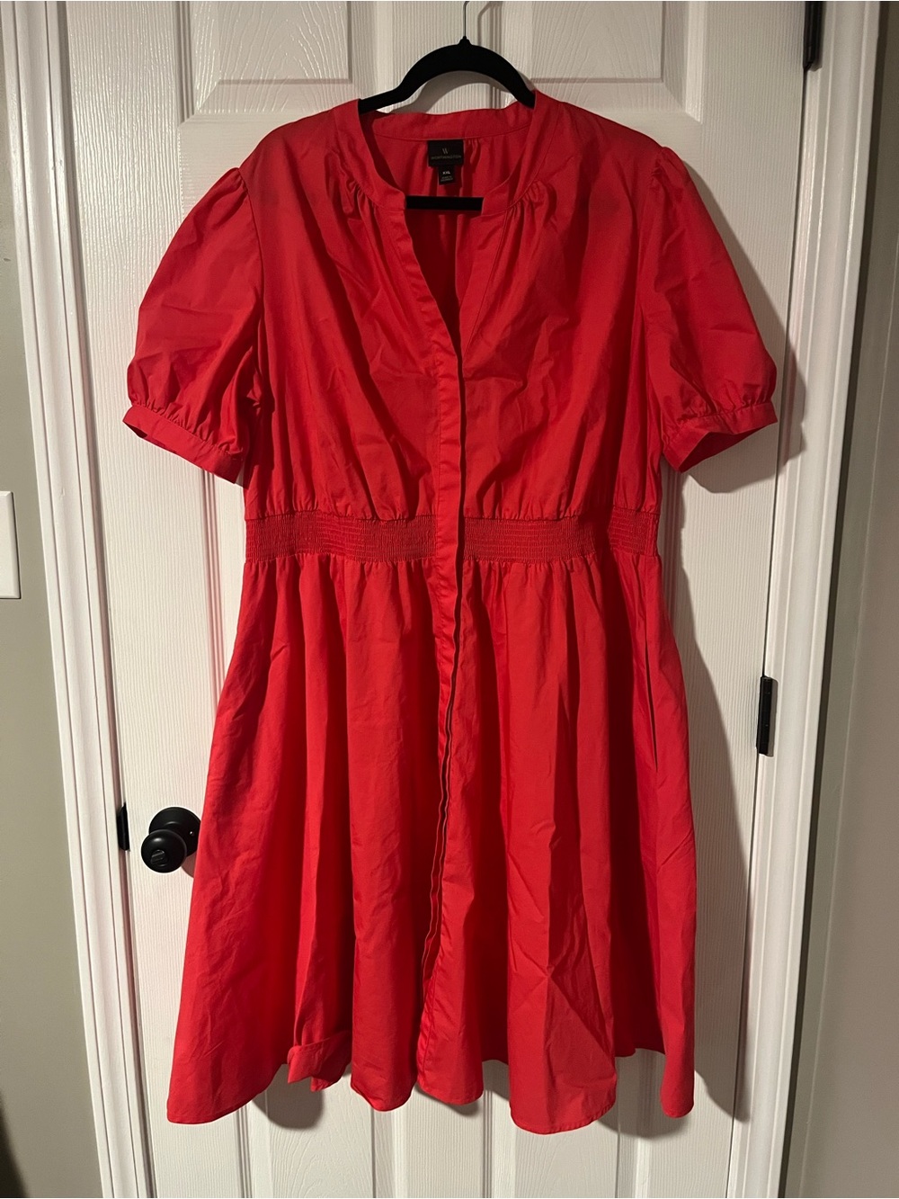 Pink Short Sleeve A-Line Dress